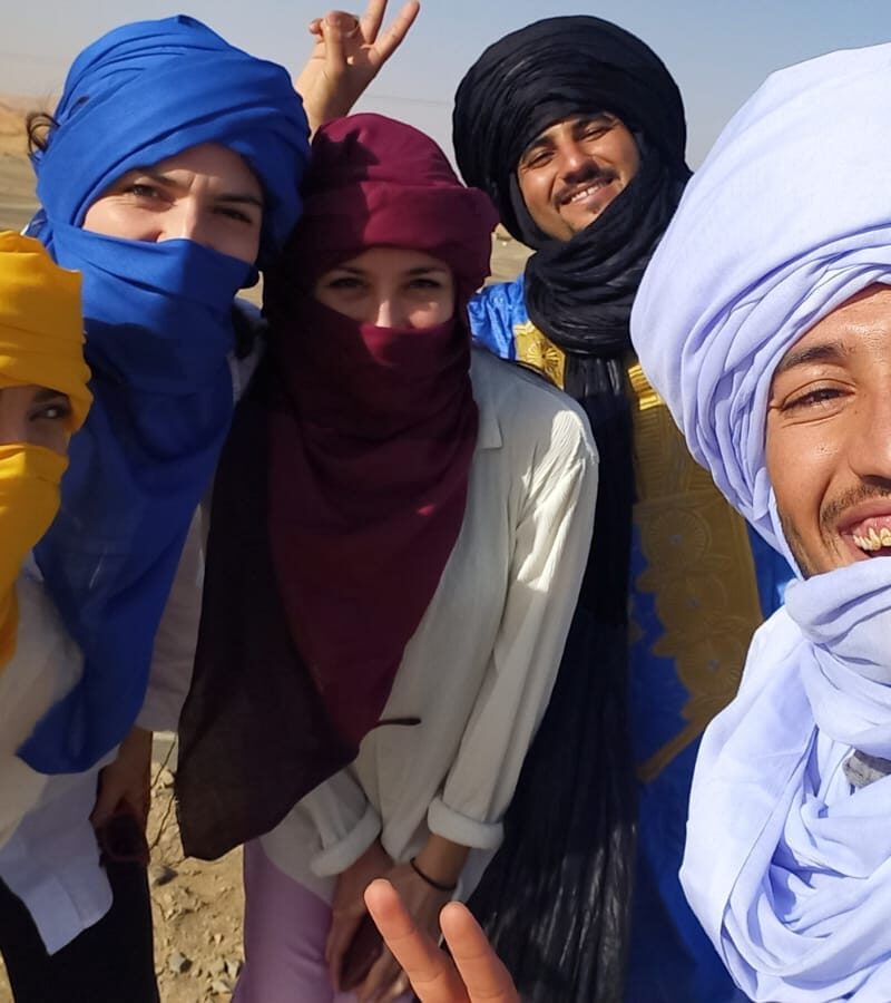 Merzouga Sahara desert camel trek Erg Chebbi dunes Morocco sunset tour