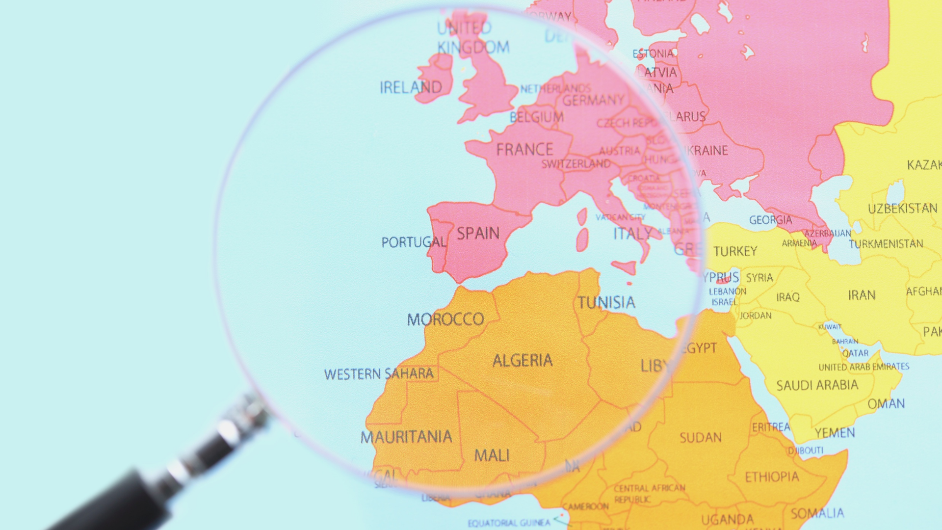 Map showing where Morocco is located in Northwest Africa